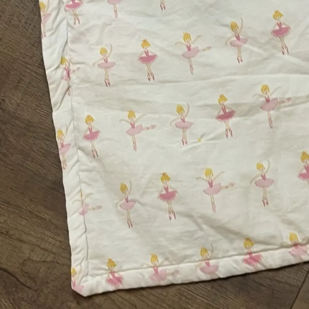 Vtg Homemade Infant Baby Quilt Crib Blanket Animals Yellow Pink Gingham 32x42